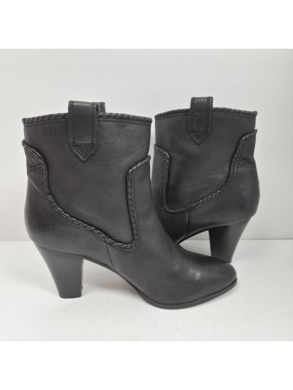 Karl Lagerfeld Provence Women's Black Leather Heeled Ankle Boots US Size 9M - Picture 5 of 11